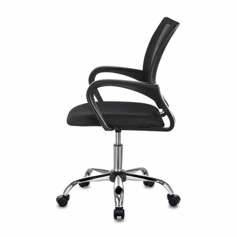 Офисное кресло Brabix Fly MG-396 (с подлокотниками, сетка, хром, черное) 532086 в Вологде - изображение 3