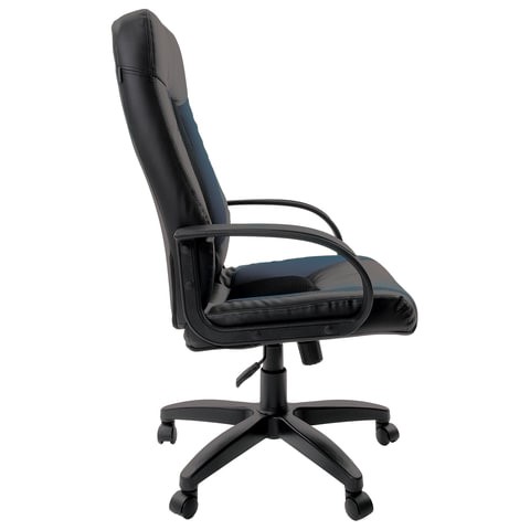 Компьютерное кресло Brabix Strike EX-525 (экокожа черная/синяя, ткань серая, TW) в Вологде - изображение 1