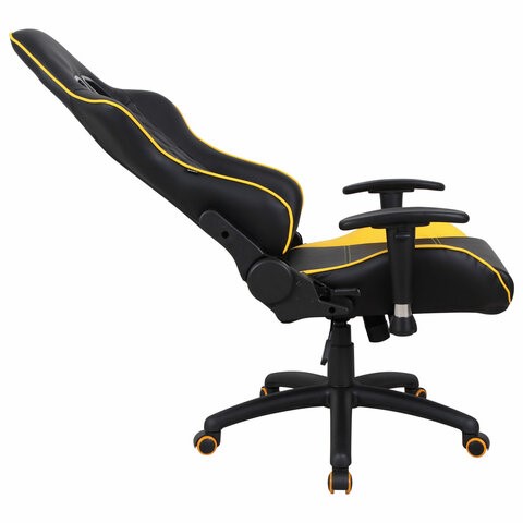 Кресло Brabix GT Master GM-110 (две подушки, экокожа, черное/желтое) 531927 в Вологде - изображение 4