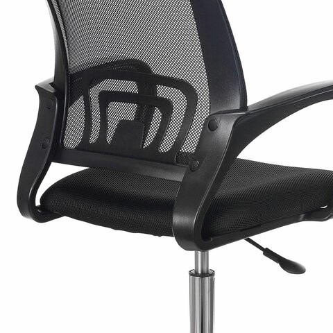 Офисное кресло Brabix Fly MG-396 (с подлокотниками, сетка, хром, черное) 532086 в Вологде - изображение 5
