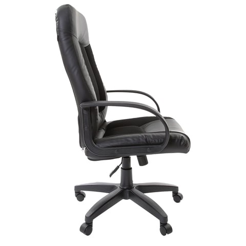 Офисное кресло Brabix Strike EX-525 (экокожа черная, ткань черная, TW) в Вологде - изображение 1
