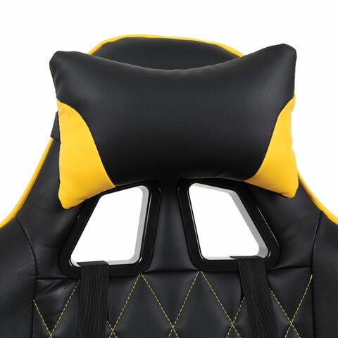 Кресло Brabix GT Master GM-110 (две подушки, экокожа, черное/желтое) 531927 в Вологде - изображение 5