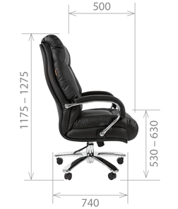 Офисное кресло CHAIRMAN 405 черное нат.кожа/экокожа в Вологде - предосмотр 4