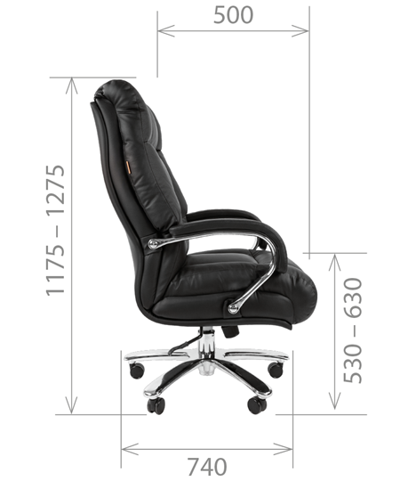 Офисное кресло CHAIRMAN 405 черное нат.кожа/экокожа в Вологде - изображение 4