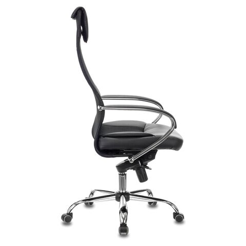 Офисное кресло Brabix Premium Stalker EX-609 PRO (хром, мультиблок, ткань-сетка/экокожа, черное) 532416 в Вологде - изображение 1