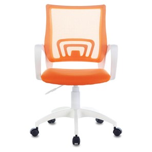 Офисное кресло Brabix Fly MG-396W (с подлокотниками, пластик белый, сетка, оранжевое) в Вологде - предосмотр 1