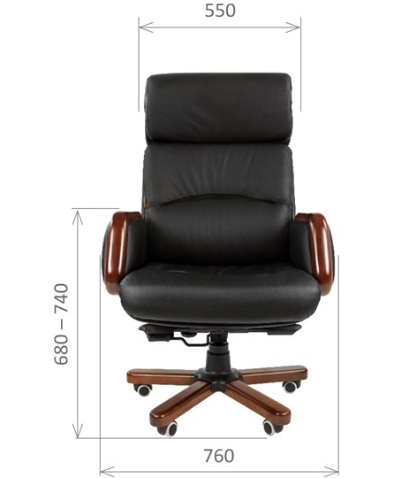 Кресло CHAIRMAN 417 кожа черная в Вологде - изображение 1