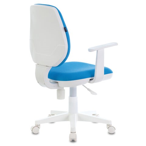 Офисное кресло Brabix Fancy MG-201W (с подлокотниками, пластик белый, голубое) в Вологде - изображение 3