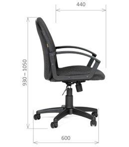Офисное кресло CHAIRMAN 681 Ткань C-3 черное в Вологде - предосмотр 2