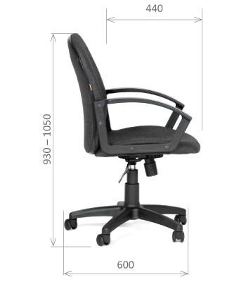 Офисное кресло CHAIRMAN 681 Ткань C-3 черное в Вологде - изображение 2