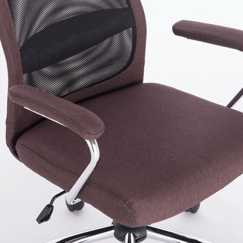 Кресло офисное Brabix Flight EX-540 (хром, ткань, сетка, коричневое) 531849 в Вологде - изображение 5