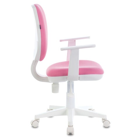 Офисное кресло Brabix Fancy MG-201W (с подлокотниками, пластик белый, розовое) 532409 в Вологде - изображение 1