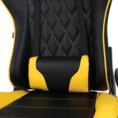 Кресло Brabix GT Master GM-110 (две подушки, экокожа, черное/желтое) 531927 в Вологде - изображение 7