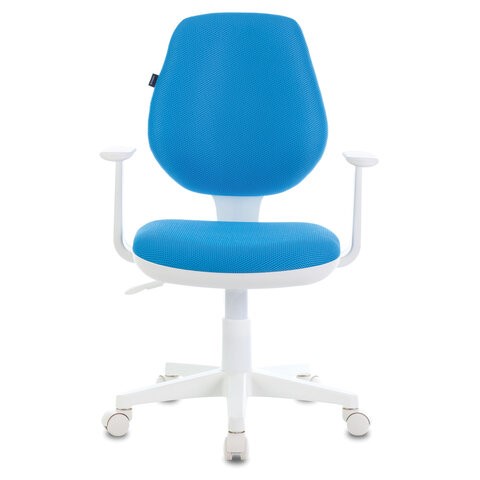 Офисное кресло Brabix Fancy MG-201W (с подлокотниками, пластик белый, голубое) в Вологде - изображение 1