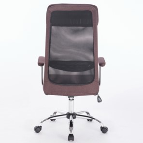 Кресло офисное Brabix Flight EX-540 (хром, ткань, сетка, коричневое) 531849 в Вологде - предосмотр 3
