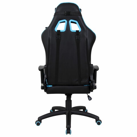 Компьютерное кресло Brabix GT Master GM-110 (две подушки, экокожа, черное/голубое) 531928 в Вологде - изображение 3