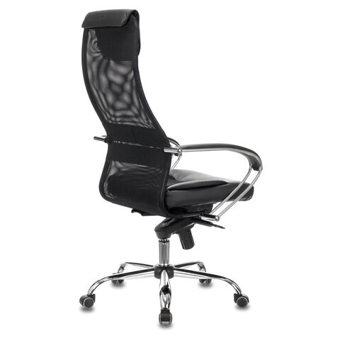 Офисное кресло Brabix Premium Stalker EX-609 PRO (хром, мультиблок, ткань-сетка/экокожа, черное) 532416 в Вологде - изображение 2