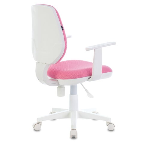 Офисное кресло Brabix Fancy MG-201W (с подлокотниками, пластик белый, розовое) 532409 в Вологде - изображение 2