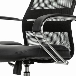 Офисное кресло Brabix Premium Stalker EX-608 CH (хром, ткань-сетка/кожзам, черное) 532091 в Вологде - предосмотр 3