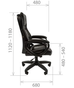 Компьютерное кресло CHAIRMAN 432, экокожа, цвет черный в Вологде - предосмотр 2