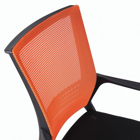 Кресло офисное Brabix Balance MG-320 (с подлокотниками, комбинированное черное/оранжевое) в Вологде - изображение 3