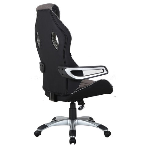 Кресло компьютерное Brabix Techno GM-002 (ткань, черное/серое, вставки белые) в Вологде - изображение 2