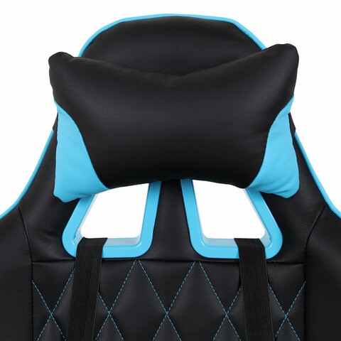 Компьютерное кресло Brabix GT Master GM-110 (две подушки, экокожа, черное/голубое) 531928 в Вологде - изображение 5