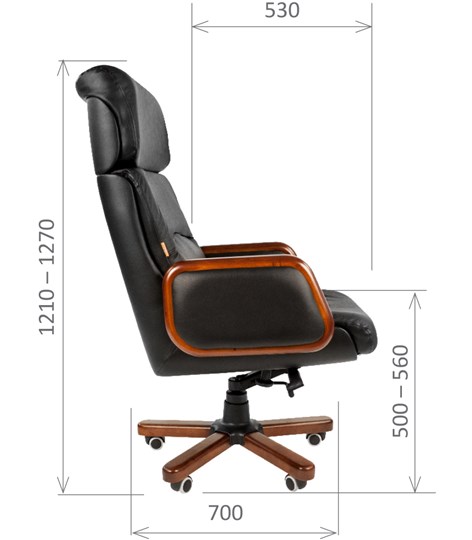 Кресло CHAIRMAN 417 кожа черная в Вологде - изображение 2