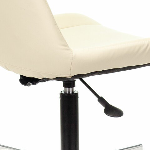 Кресло компьютерное Brabix Deco MG-316 (без подлокотников, пятилучие серебристое, экокожа, слоновая кость) 532081 в Вологде - изображение 5
