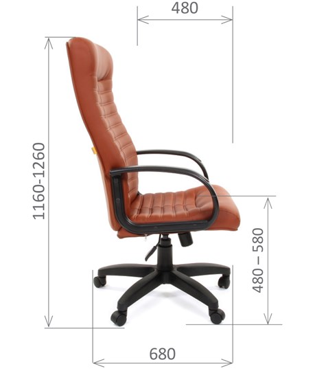 Компьютерное кресло CHAIRMAN 480 LT, экокожа, цвет коричневый в Вологде - изображение 2