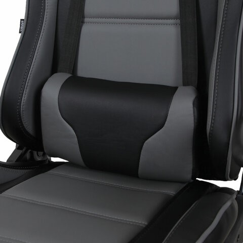 Кресло компьютерное Brabix GT Racer GM-100 (две подушки, экокожа, черное/серое) 531926 в Вологде - изображение 7