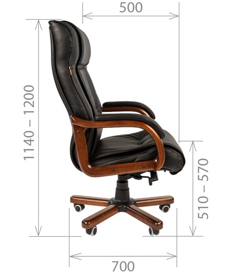 Компьютерное кресло CHAIRMAN 653 кожа черная в Вологде - изображение 2