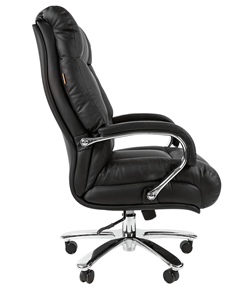 Офисное кресло CHAIRMAN 405 черное нат.кожа/экокожа в Вологде - предосмотр 2