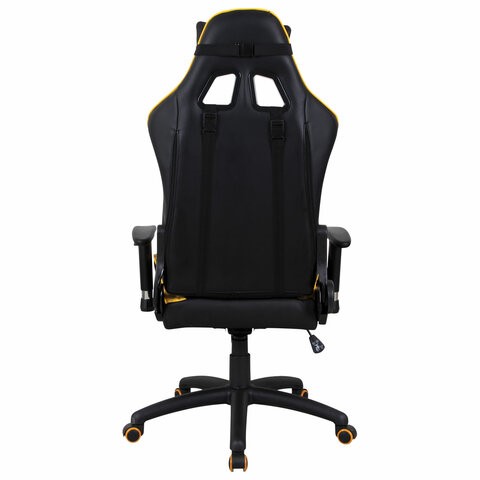 Кресло Brabix GT Master GM-110 (две подушки, экокожа, черное/желтое) 531927 в Вологде - изображение 3