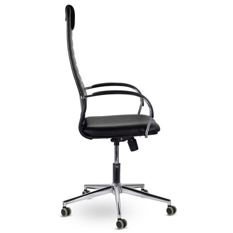 Офисное кресло Brabix Premium Pilot EX-610 CH (хром, кожзам, черное) в Вологде - изображение 1
