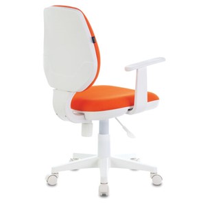 Кресло компьютерное Brabix Fancy MG-201W (с подлокотниками, пластик белый, оранжевое) в Вологде - предосмотр 2