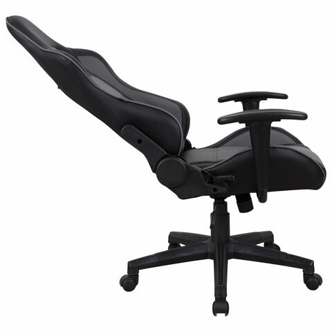 Кресло компьютерное Brabix GT Racer GM-100 (две подушки, экокожа, черное/серое) 531926 в Вологде - изображение 4