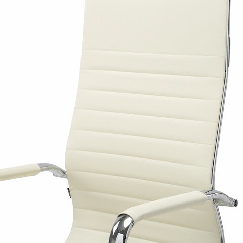 Кресло офисное Brabix Energy EX-509 (экокожа, хром, бежевое) в Вологде - изображение 4