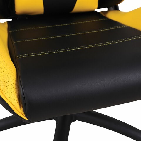Кресло Brabix GT Master GM-110 (две подушки, экокожа, черное/желтое) 531927 в Вологде - изображение 8