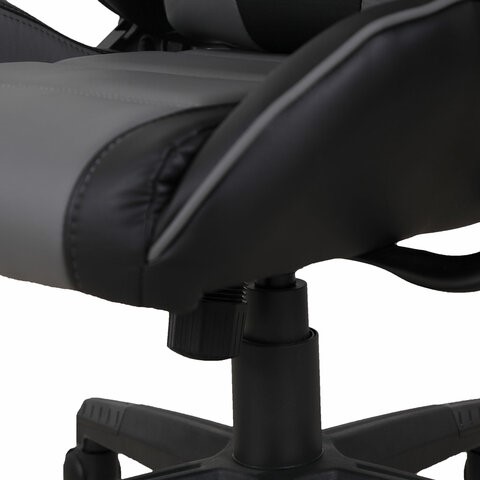 Кресло компьютерное Brabix GT Racer GM-100 (две подушки, экокожа, черное/серое) 531926 в Вологде - изображение 10