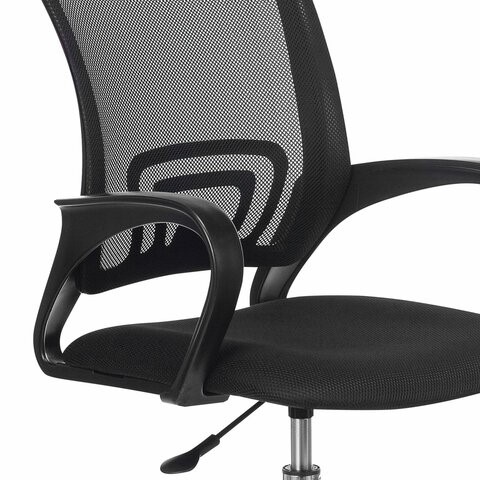 Офисное кресло Brabix Fly MG-396 (с подлокотниками, сетка, хром, черное) 532086 в Вологде - изображение 4