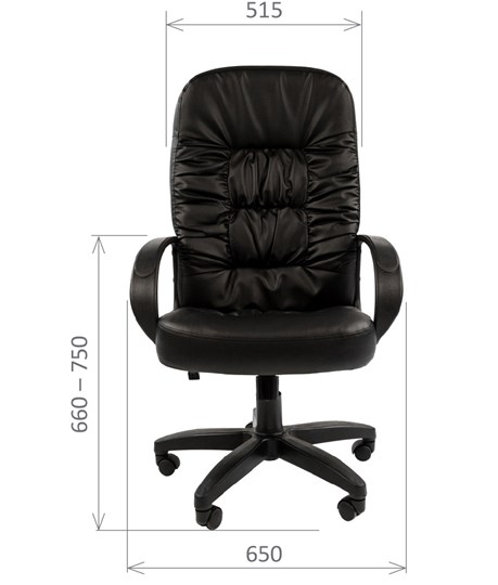 Кресло офисное CHAIRMAN 416, экокожа, цвет черный в Вологде - изображение 1