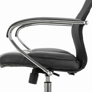 Офисное кресло Brabix Premium Stalker EX-608 CH (хром, ткань-сетка/кожзам, черное) 532091 в Вологде - предосмотр 2