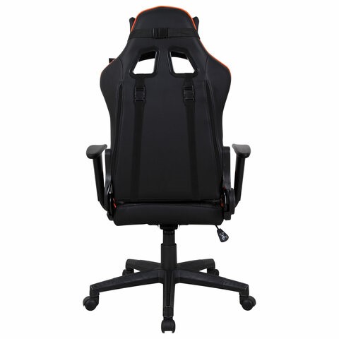 Офисное кресло Brabix GT Racer GM-100 (две подушки, экокожа, черное/оранжевое) в Вологде - изображение 3