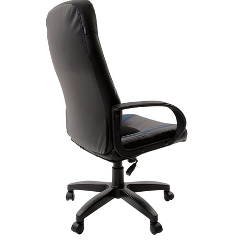 Компьютерное кресло Brabix Strike EX-525 (экокожа черная/синяя, ткань серая, TW) в Вологде - изображение 2