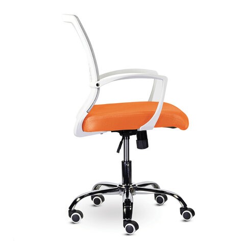 Кресло офисное Brabix Wings MG-306 (пластик белый, хром, сетка, серое/оранжевое) в Вологде - изображение 1