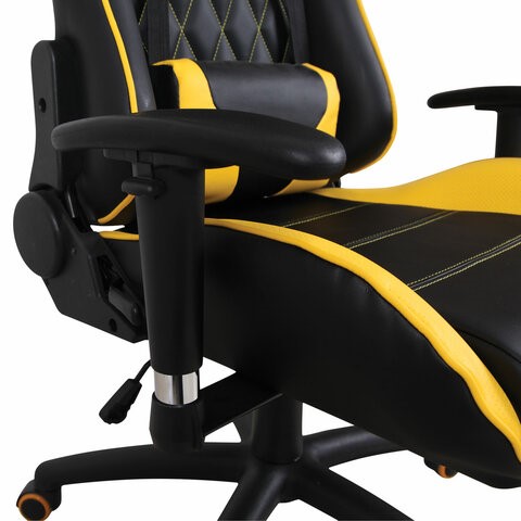 Кресло Brabix GT Master GM-110 (две подушки, экокожа, черное/желтое) 531927 в Вологде - изображение 9