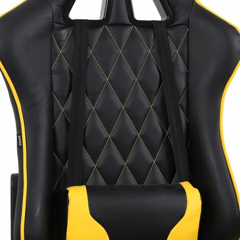 Кресло Brabix GT Master GM-110 (две подушки, экокожа, черное/желтое) 531927 в Вологде - изображение 6