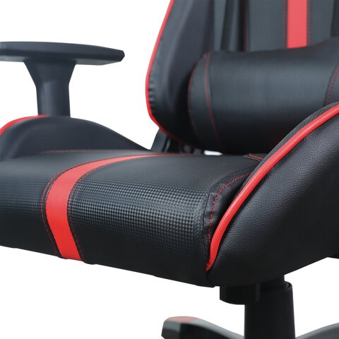 Компьютерное кресло Brabix GT Carbon GM-120 (две подушки, экокожа, черное/красное) 531931 в Вологде - изображение 9