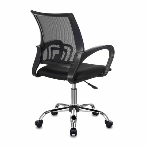 Офисное кресло Brabix Fly MG-396 (с подлокотниками, сетка, хром, черное) 532086 в Вологде - изображение 2
